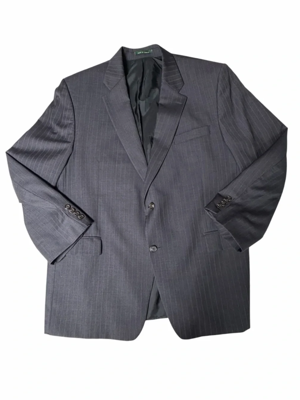 Lauren Ralph Lauren 100% Wool Pinstripe Suit Set Gray 40R Made Canada Vintage